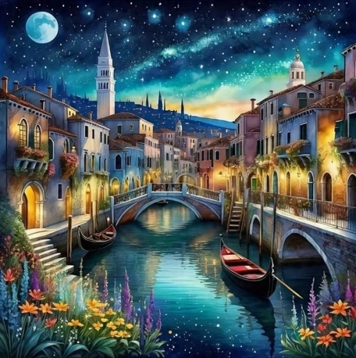 Norimpex Malen nach Zahlen Venedig bei Nacht 40 × 50 cm