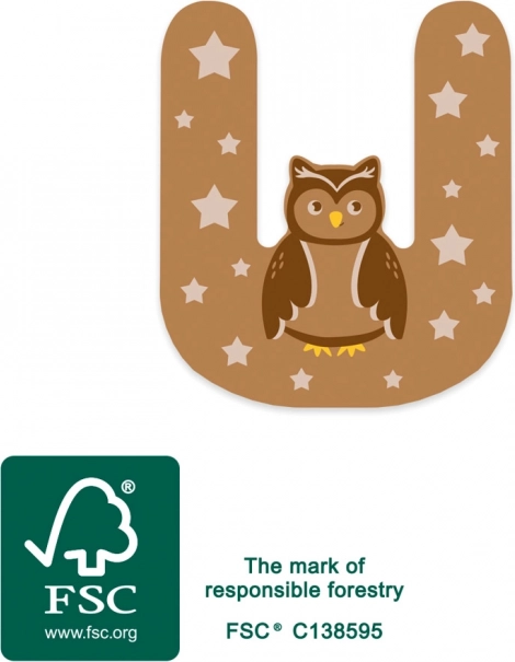 Holzbuchstabe U klein Fuß