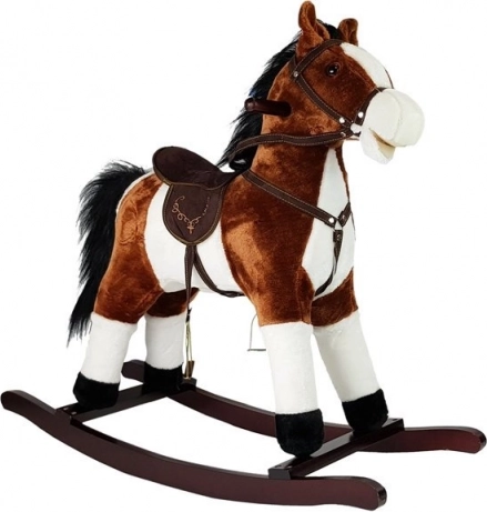 Dunkelbraunes Schaukelpferd mit Geräuschen und Bewegungen