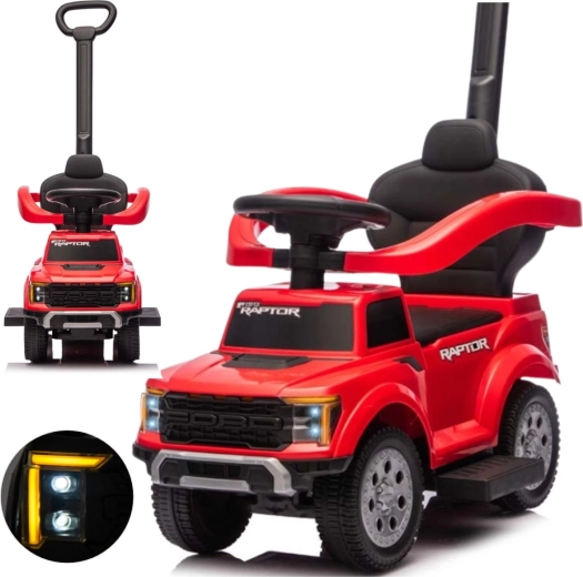 Milly Mally Kinder-Rutschfahrzeug mit Schiebestange Ford F-150 3-in-1 rot