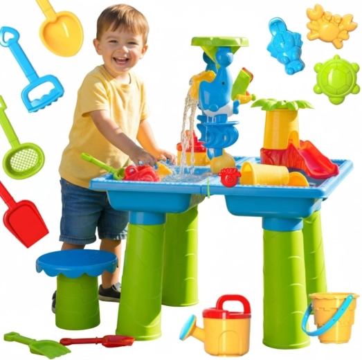 Woopie Wasser- und Sandspieltisch 3 in 1 mit Stuhl und Zubehör