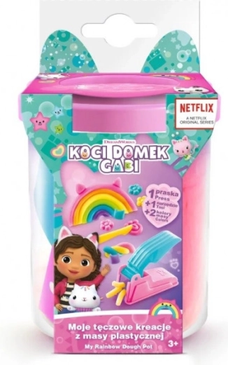 Kreativset mit Knete GABBY’S DOLLHOUSE – Regenbogen-Kreationen, rosa Becher