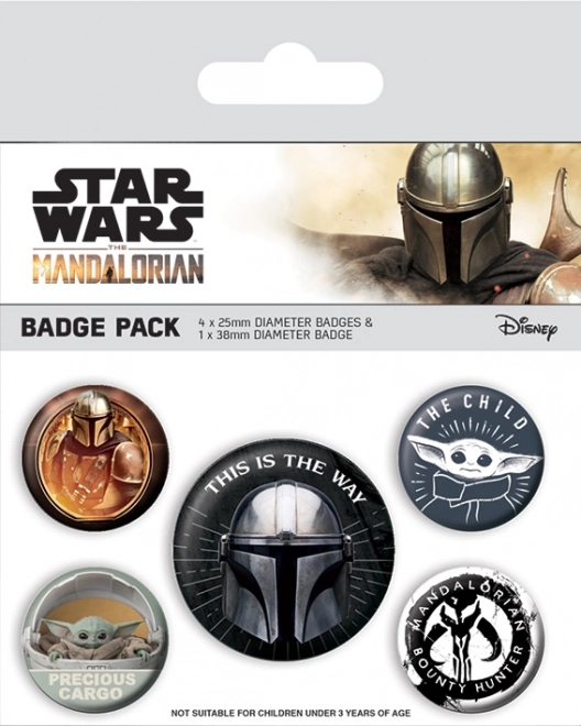 Email-Pin MANDALORIAN – Set 38 mm + 4× 25 mm