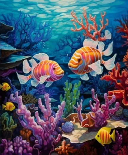 Norimpex Diamantmalerei Korallenriff mit Fischen 30 × 40 cm