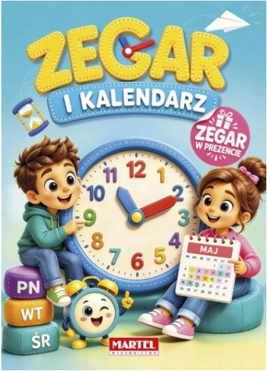 Buch Uhr und Kalender mit Uhrmodell