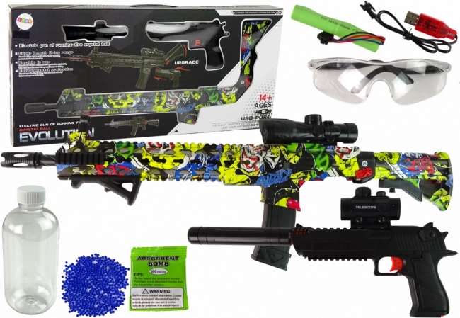 Set aus Wasser-Gelblastern mit Zubehör – bunt