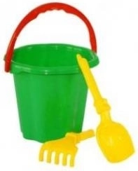 Sandspiel-Set mit Eimer, Schaufel und Harke