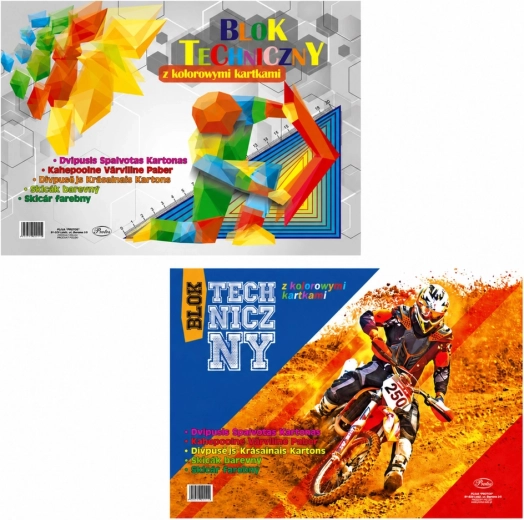 Protos farbiger Zeichenblock A3, 8 Blatt, 120 g/m²