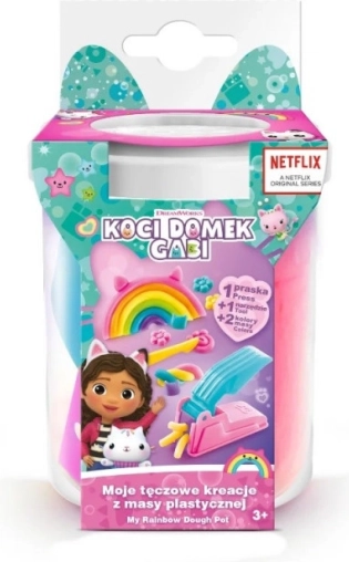 Knetset GABIN KATZENHAUS Meine Regenbogenkreationen – weißer Becher