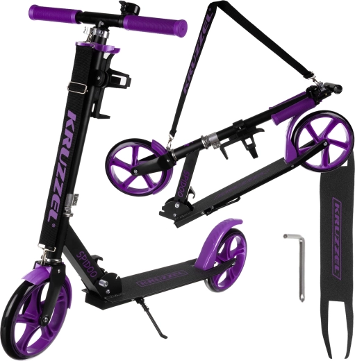 Faltbarer City-Scooter Spidoo KRUZZEL – 1 Stück – Violett-Schwarz