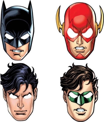 Party-Gesichtsmasken Justice League – Set 8 Stk.