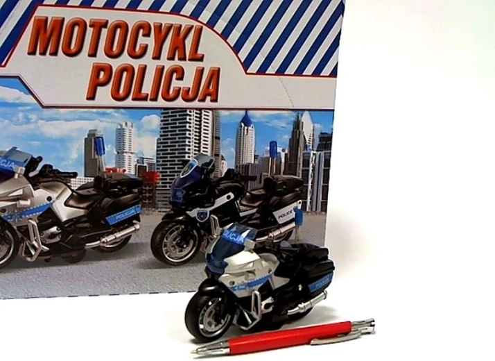 Polizeimotorrad mit Licht und Sound 13 cm