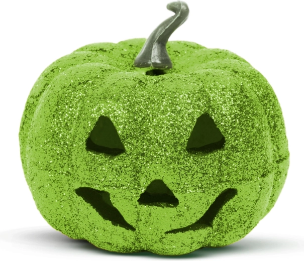 Halloween-RGB-LED-Dekoration aus Schaumstoff – grüner Kürbis, 11 cm