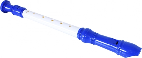 Kinderflöte aus Kunststoff 33 cm blau-weiß - 1 Stück
