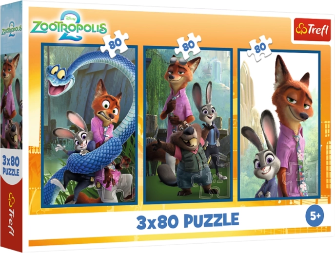 Puzzle 3×80 Disney Zootropolis Tierische Ermittlungen – Trefl