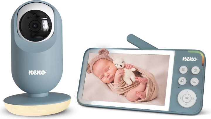 Neno Video-Babyphone Vedo Blue mit 5"-Monitor und schwenkbarer Kamera