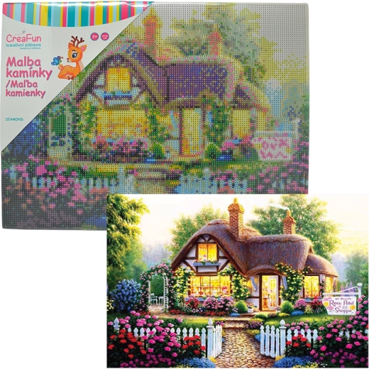 Diamantmalerei Blumenhäuschen 30 × 40 cm