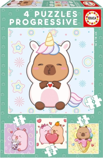 Puzzle EDUCA CapyFun 4in1 (6, 9, 12, 16 Teile)
