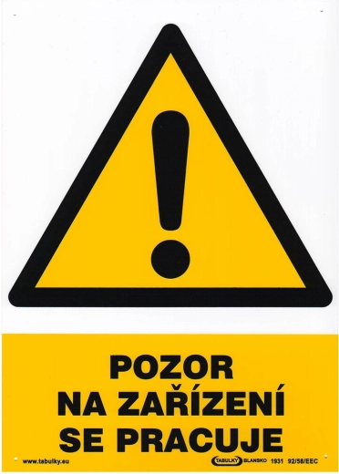 Sicherheitsschild ACHTUNG, AM GERÄT WIRD GEARBEITET A4 Kunststoff