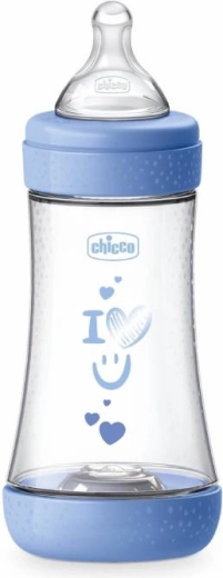 Babyflasche CHICCO Perfect5, Silikonsauger, 240 ml, blau