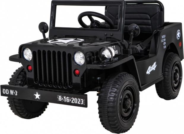 Retro Militär-Kinderauto 4x4, schwarz
