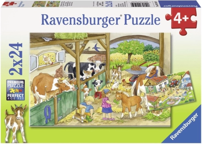 Ein Tag auf dem Bauernhof Puzzle 2x24 Teile