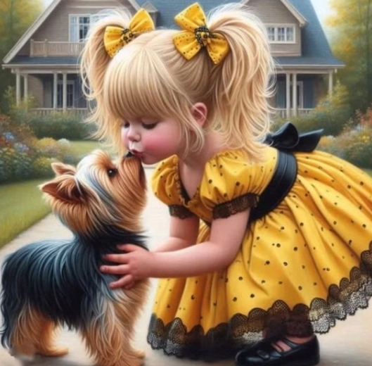 Malen nach Zahlen – Mädchen im gelben Kleid 40 × 50 cm