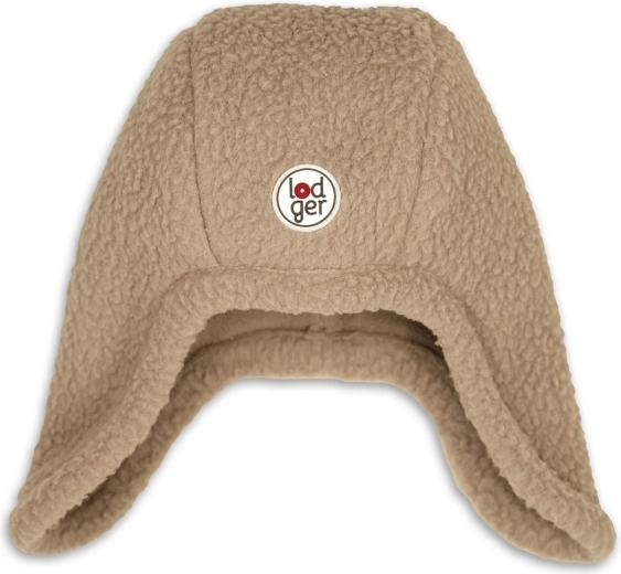 Lodger winterliche Fleece-Mütze Teddy Beige 3–6 Monate