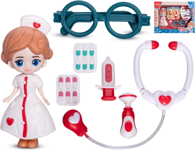 Ärztinnen-Puppe 16 cm mit Zubehör
