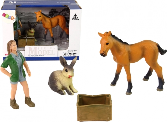 Figuren-Set – helles Pferd und Tiere