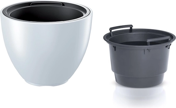Blumentopf mit Einsatz HEOS 39,5 cm – weiß matt