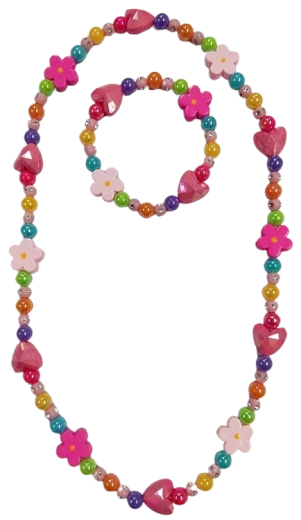 Kinderschmuck-Set mit Herzchen und Blümchen