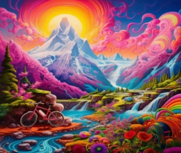 Diamond Painting Spazierfahrt durch die Landschaft 30 × 40 cm