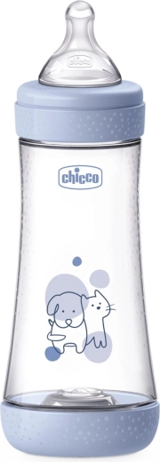 Chicco Antikolik-Babyflasche Perfect5 300 ml, schneller Fluss, für Jungen 4m+