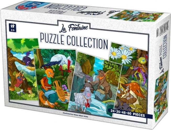 Puzzle Fabeln von La Fontaine 4-in-1 (24, 35, 48, 60 Teile)
