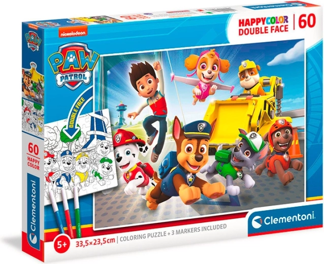 Puzzle 60 Teile Double Face Paw Patrol