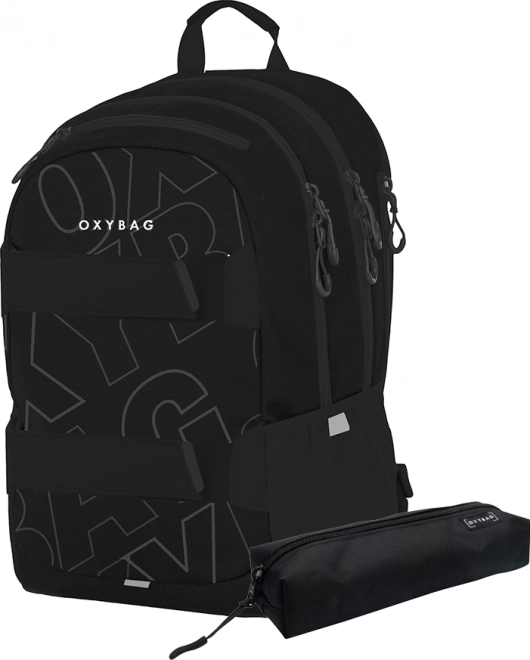 OXYBAG Schüler-Rucksack + Etui OXY Sport Font White