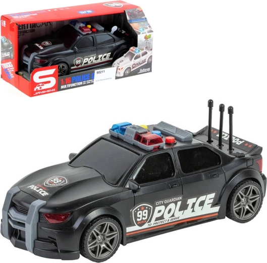 Sport-Polizeiauto mit Schwungradantrieb mit Licht und Sound – 1 Stück