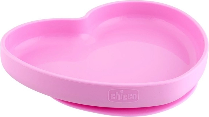 Chicco Silikonteller Herz rosa 9 m+