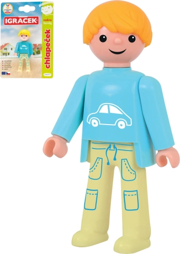 Efko Igráček Junge aus der Edition Familie – Gelenkfigur auf Karte - 1 Stück