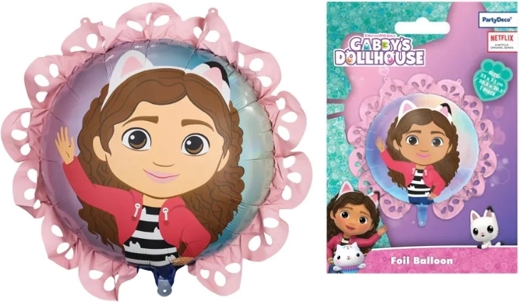 Folienballon Gabby’s Dollhouse in Pastell mit Zierbordüre (Mix) – 1 Stück