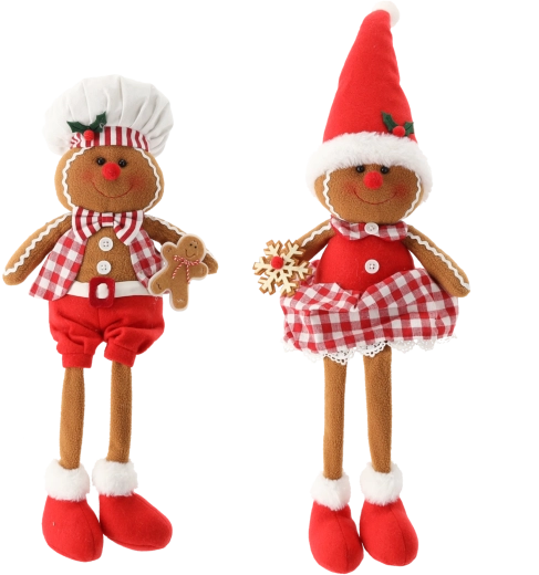 Plüsch-Weihnachtsdeko Lebkuchenfigur 67 cm