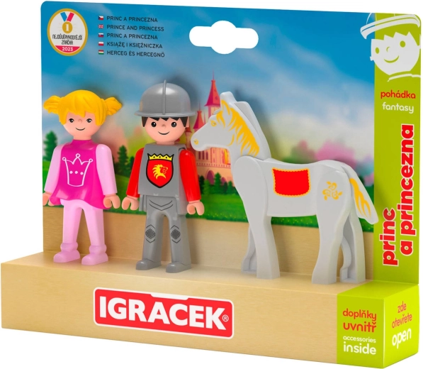 Efko Igráček Trio Prinz und Prinzessin mit Pferd