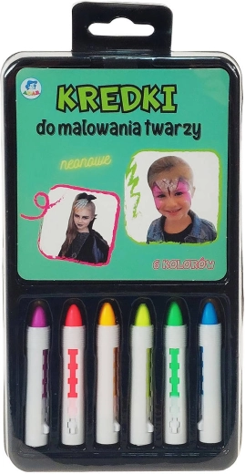 Neon-Gesichtsmalstifte für Kinder, Set mit 6 Farben