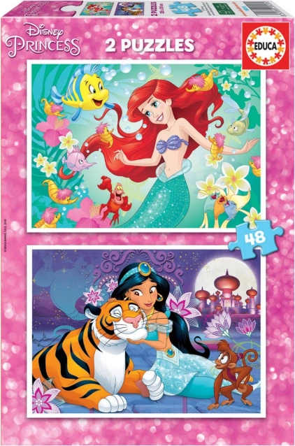 EDUCA Puzzle Disney Prinzessinnen: Arielle und Jasmin 2×48 Teile