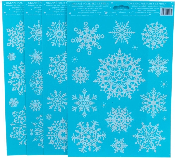 Dekorative Fensterfolie mit Schneeflocken und Glitter 20 × 30 cm (4 Varianten)