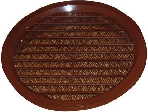 Lüftungsgitter mit Insektenschutzgewebe, Durchmesser 150 mm, braun