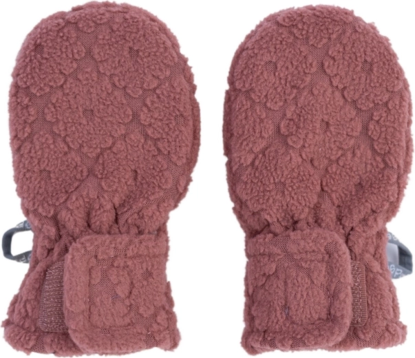 LODGER Fleece-Fäustlinge Folklore Rosewood für Kinder von 0–12 Monaten