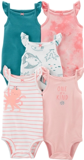 Carter’s Mädchen-Body ohne Ärmel Pink Ocean (5 Stk.) 3 M
