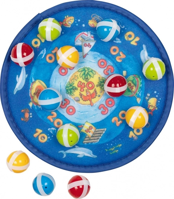 Goki Klett-Wurfscheibe mit 12 Bällen – Ozean